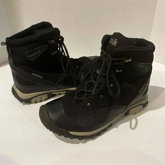 Kamik SNOWPLOW Black Winter Snow Boots Waterproof Thinsulate Youth Size 5 - Picture 1 of 10